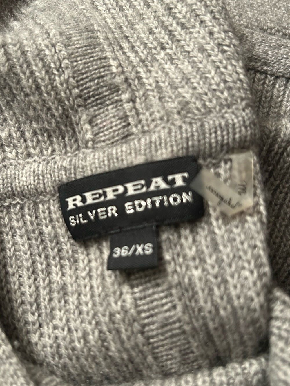 REPEAT Silver Edition Wool Cashmere Blend Wrap Cardigan Draped Cowl Neck - Picture 2 of 15
